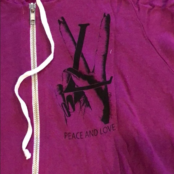 Peace and Love Zip Up Hoodie - Picture 3 of 7